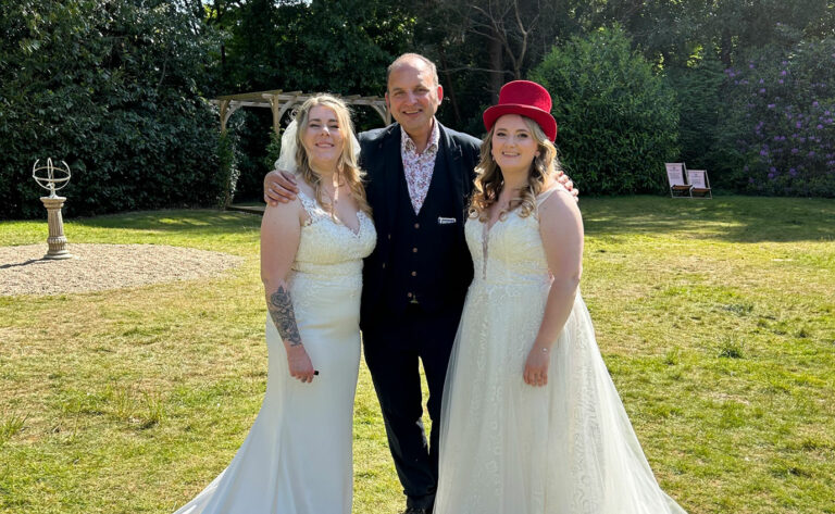 2 brides and a wedding magician