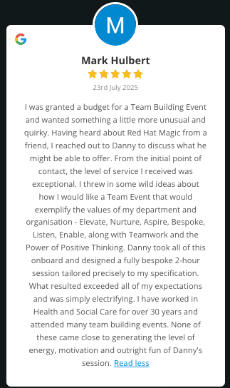 A review of the team building from the manager